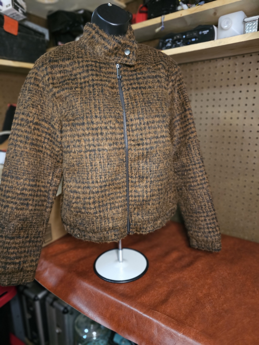 Time & Tru Faux Wool Brown Jacket XS